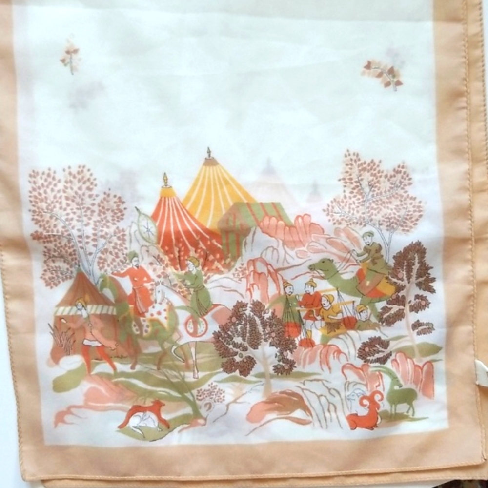St. Michael Floral Animal Print Scarf Made In Italy